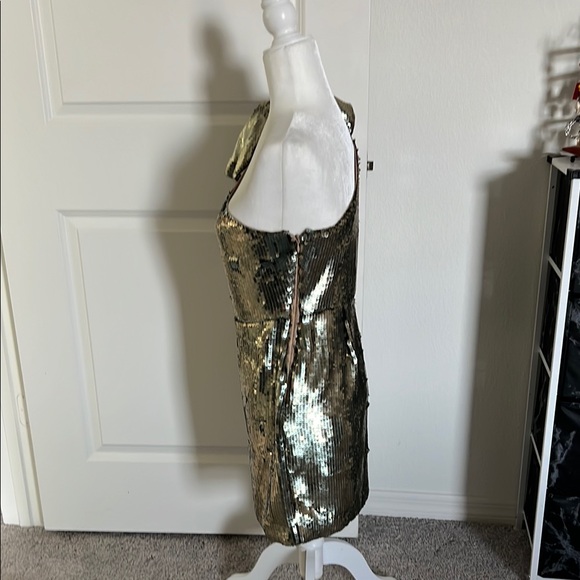 NWT Maeve from Anthropologie Gold Sequin Dress - 4 / 6 Petite - Picture 8 of 11